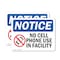 Signmission No Cell Phone Use In Facility Sign With Symbol, 10 in W x Rectangle, Vinyl Decal OS-2PACK-NS-D-710-L-14415 - alternate 1